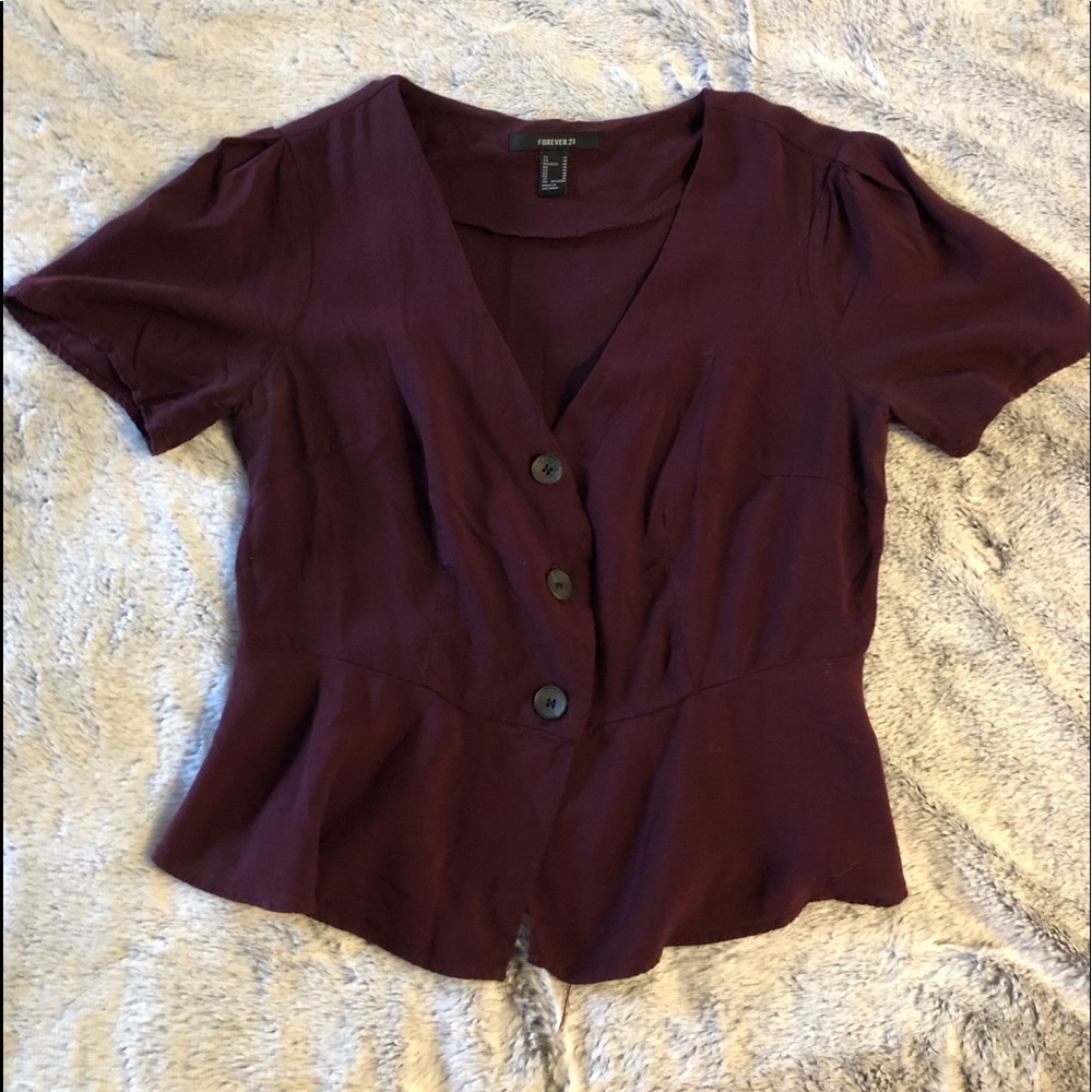 Button up crop top blouse